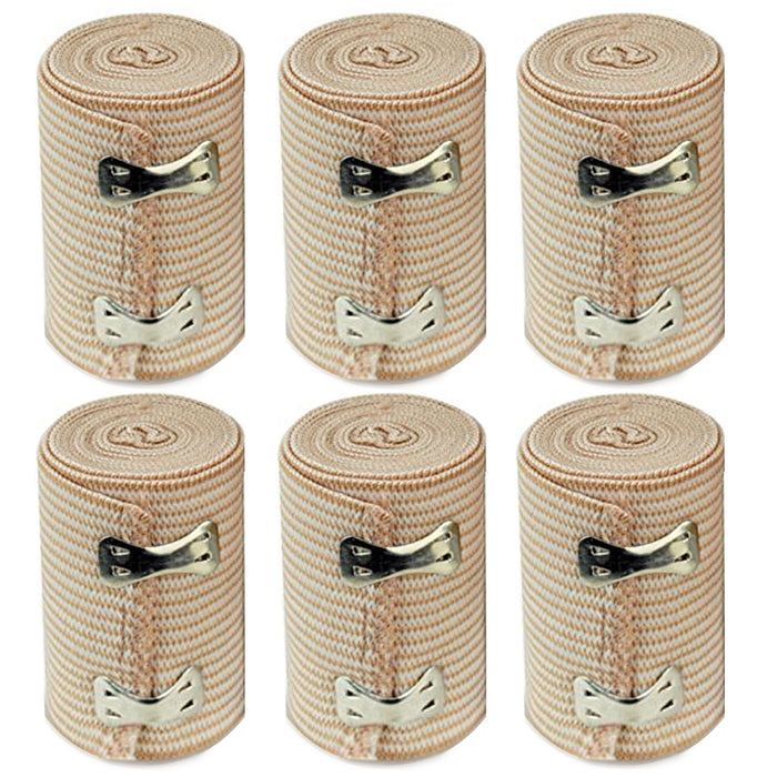 6 Pc Fabric Adhesive Large Flexible Elastic Bandage First Aid Band Wrap 3" Wide