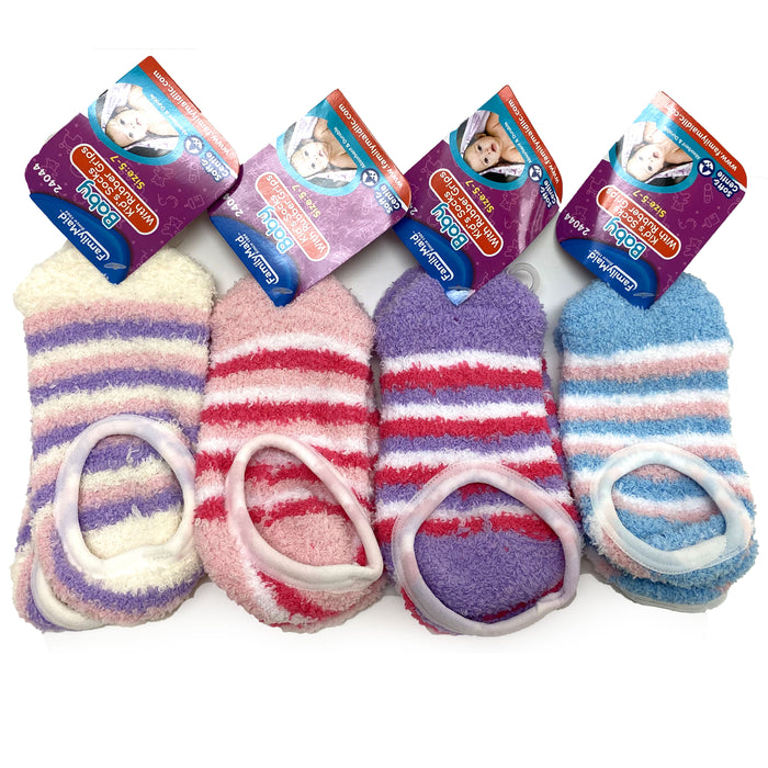 6 Pairs Children's Fuzzy Socks Anti Skid Slippers Baby Toddler Girl Non Slip 5-7