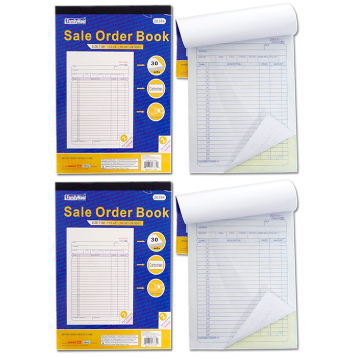 2 Carbonless Receipt Book Sheets Sales Order Records Sheet 2 Part 30 Sets Copy