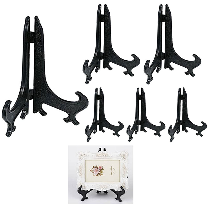 12 Black Display Easel Stand Decorative Plate Holder Picture 4.5" 6.5" 9.75"