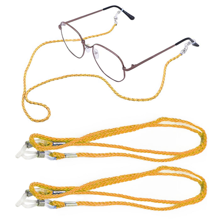 2 Yellow Glasses Strap Neck Cord Sports Eyeglasses Sunglasses Rope String Holder
