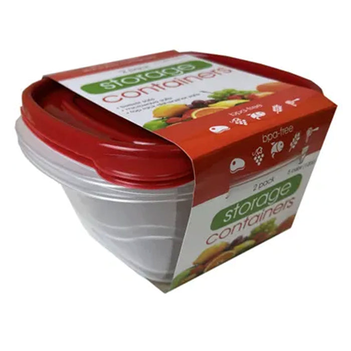 2 Pc Food Storage Container Meal Prep Freezer Microwave Reusable BPA Free 1200ml
