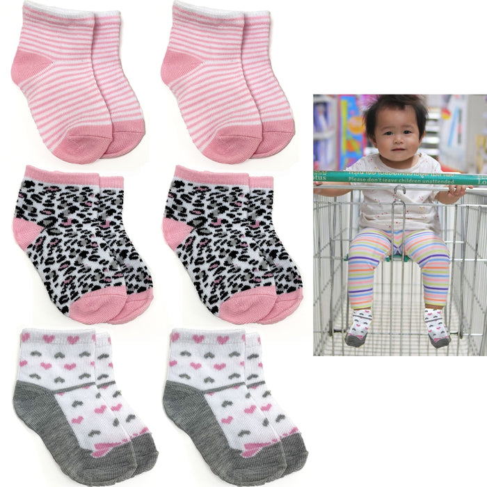 12 Pairs Multi Color Socks Newborn Baby Girl Kids Infant Toddler Crew Soft 3-9mo