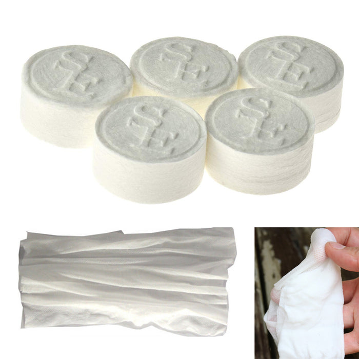 24 X Tablet Wash Cloths Compressed Towels Capsules Camping Wipes Survival Kits