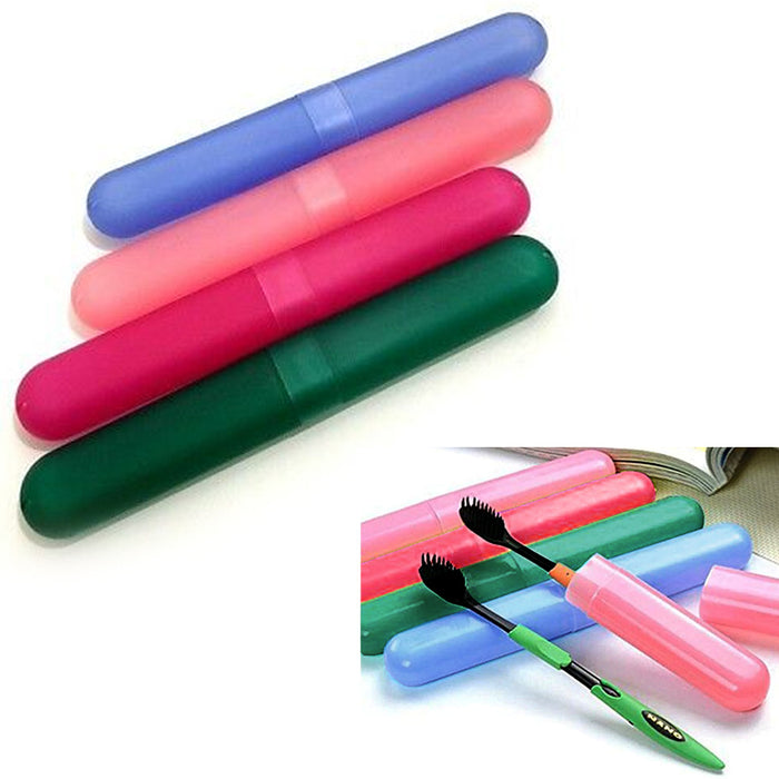 8 Pc Toothbrush Holders Set Cover Case Travel Kit Camping Tube Plastic Box New
