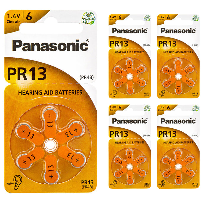 30 Pc Panasonic PR 13 Hearing Aid Batteries Zinc Air 1.4V Battery Cell Type