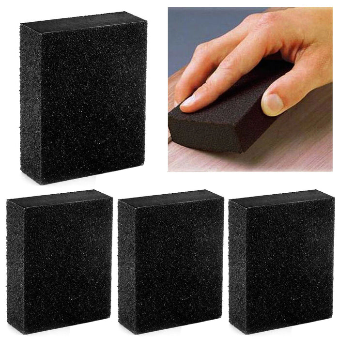 4 Pc 80 Grit Sand Block Dual Sanding Sponge Polishing Pad Sandpaper Foam Buffer