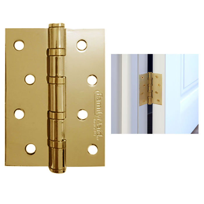 3 pc 4" Door Hinge Brass Heavy Duty Interior Exterior Square Corner Thick Strong