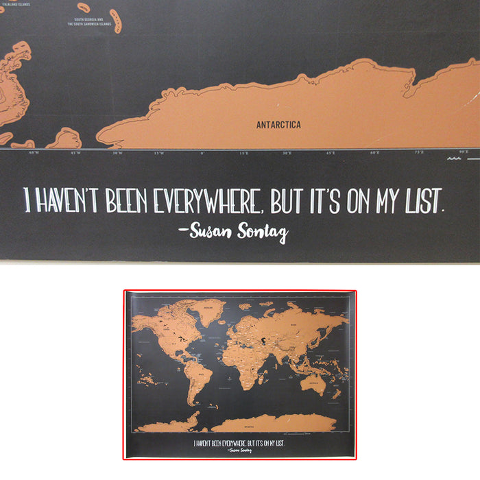 1 X Scratch Off World Map Poster Journal Log Giant Map Of The World Gift 23"X30"