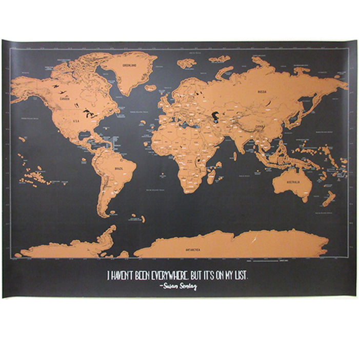1 X Scratch Off World Map Poster Journal Log Giant Map Of The World Gift 23"X30"