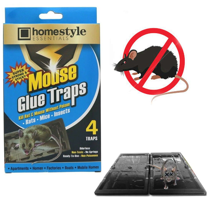 4 Rat Trap Snare Mouse Glue Traps Mice Rodent Super Sticky Boards Catcher Tool