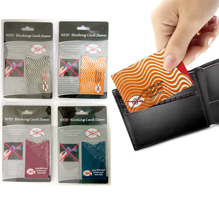 4 X RFID Blocking Sleeve Credit Card Protector Bank Card Holder Wallets Assorted