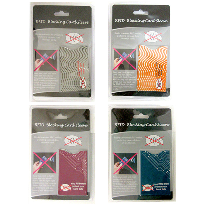 4 X RFID Blocking Sleeve Credit Card Protector Bank Card Holder Wallets Assorted
