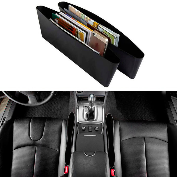 2 Pc Console Filler Seat Catcher Box Caddy Car Organizer Gap Slit Pocket Storage