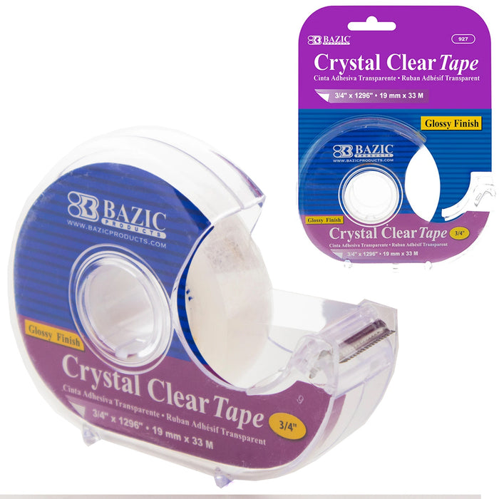 20 Rolls Crystal Clear Magic Tape 3/4" x 1296" Boxed Dispenser Core 1"