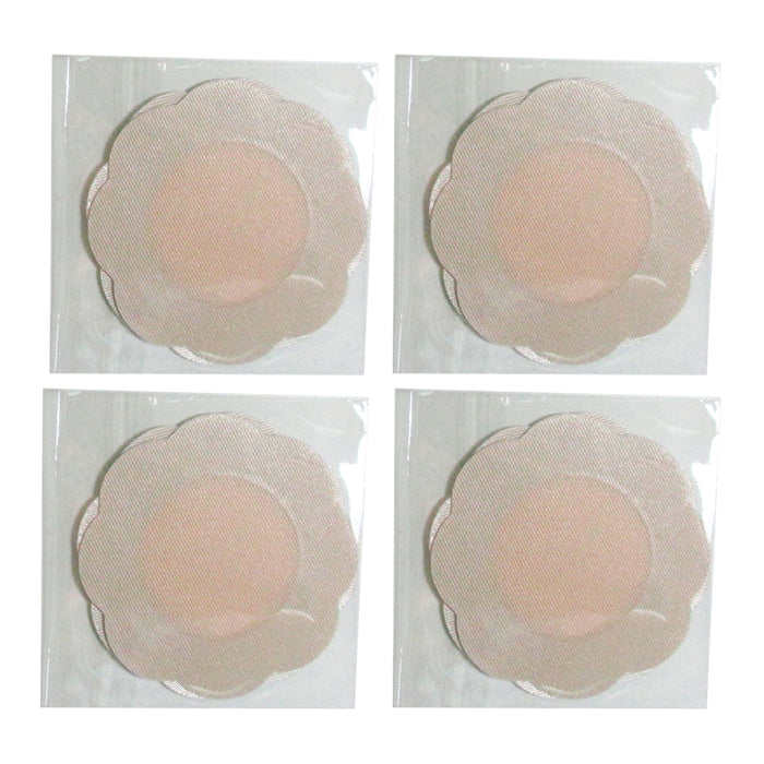 15 Pairs Nipple Pasties Satin Flower Beige Petal One Size Breast Fullness Covers