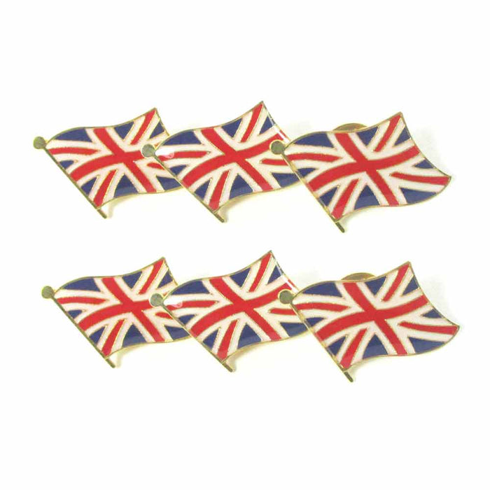 6 Pack British Flag Lapel Pin 0.5 UK Great Britain England Union Jack Pinback