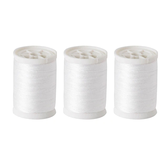 3 Pc White Sewing Thread Set 150 Yard Spools Cotton Multipurpose Sew Upholstery
