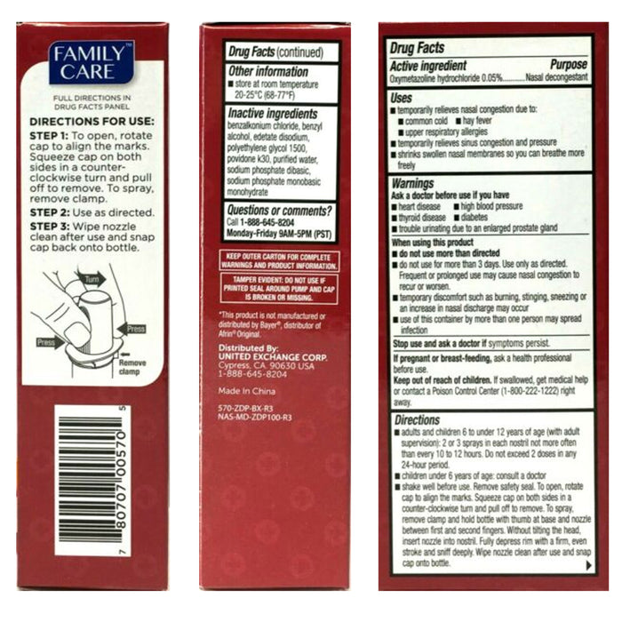 2 Nasal Relief Pump Spray Mist Decongestant 12 Hour Allergy Sinus Max Strength