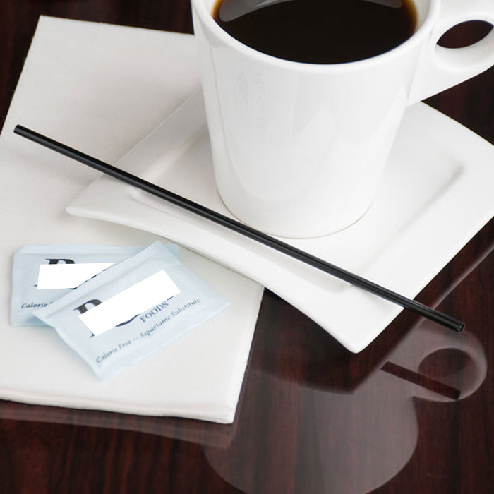 2000 Ct Plastic Cocktail Straws Black Sip Coffee Stirrers Bar Straw Sticks 7.5"