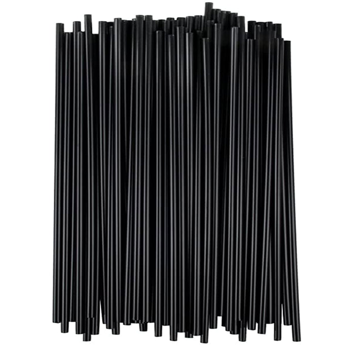 1000 Ct Black Sip Stirrers Plastic Straws Coffee Bar Cocktail Straw Sticks 7.5"
