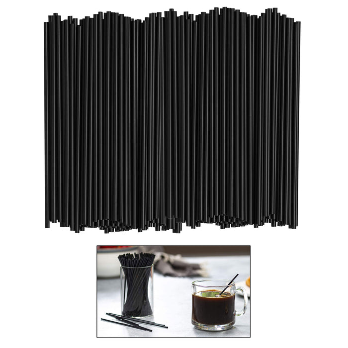 1000 Ct Black Sip Stirrers Plastic Straws Coffee Bar Cocktail Straw Sticks 7.5"