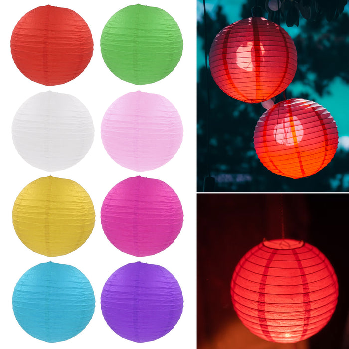 8 Multi Color Paper Lanterns Party Hang Decorations Wedding Birthday Anniversary