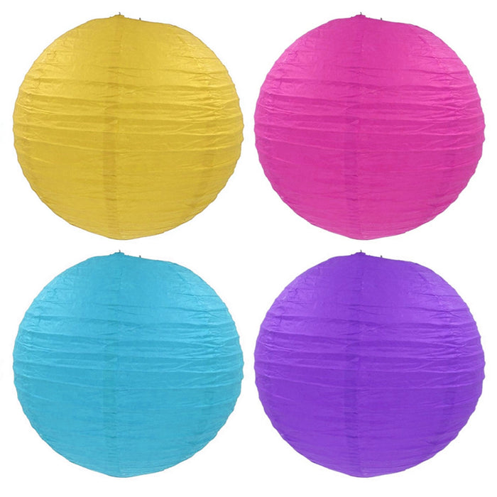 12 Chinese Paper Lanterns Multi Color Wedding Birthday Party Hanging Decorations