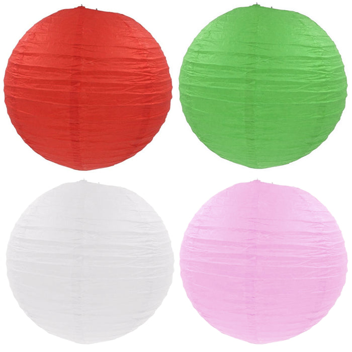12 Chinese Paper Lanterns Multi Color Wedding Birthday Party Hanging Decorations