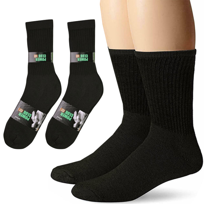 8 Pairs Mens Black Classic Calf Sports Athletic Crew Cotton Cushioned Socks 9-11
