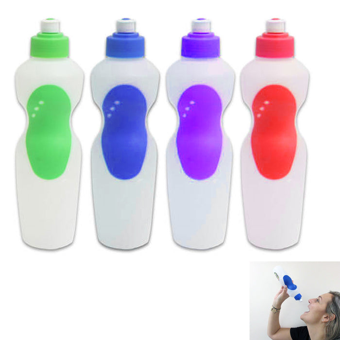 6Pc Sports Water Bottle Drinking Gym Container Bike Cycling Run Zip Stream 22Oz