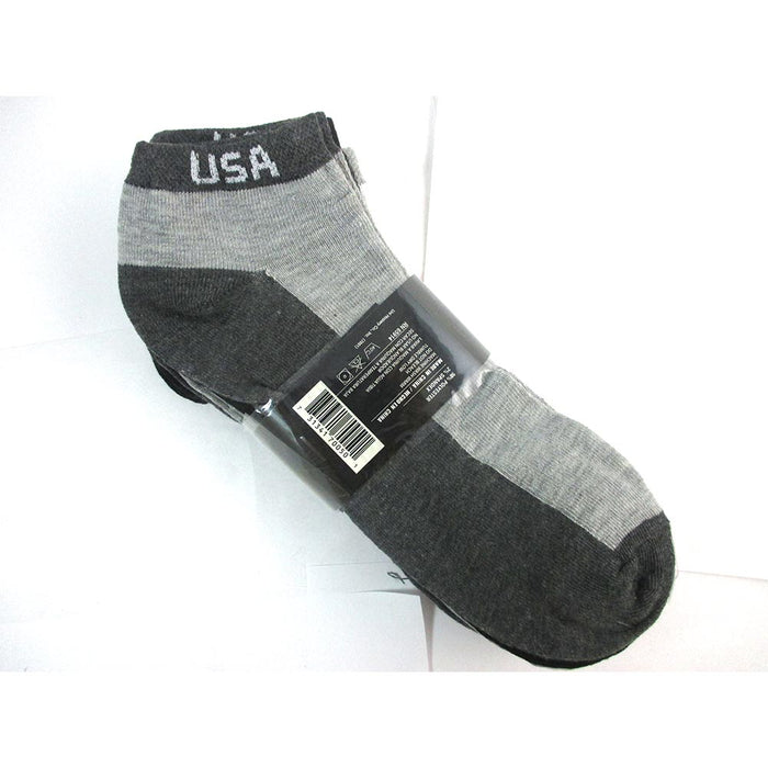 12 Pair Ankle Quarter Crew Socks Unisex Men Low Cut 10-13 Sport Black Grey Tone