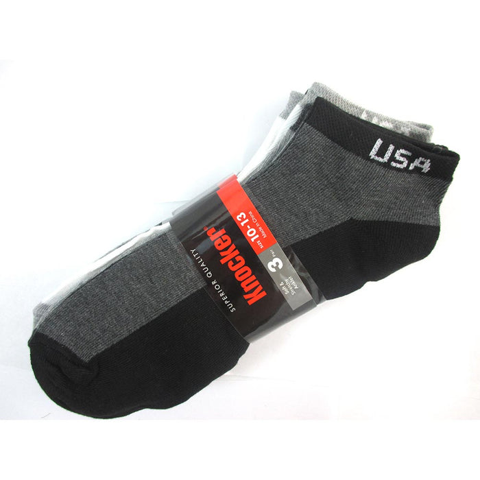 12 Pair Ankle Quarter Crew Socks Unisex Men Low Cut 10-13 Sport Black Grey Tone