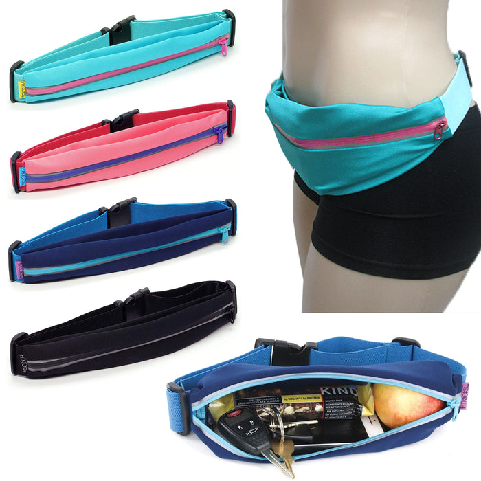 1 Gym Fitness Sport Runner Waist Bum Bag Jog Running Belt Pouch Zip Fanny Pack
