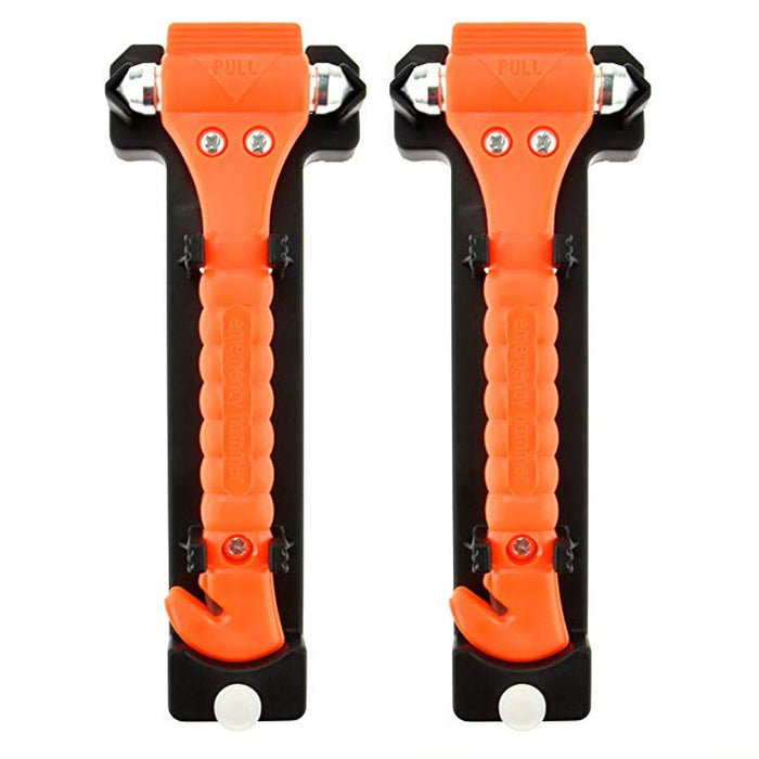 2 Pc Emergency Escape Tool Auto Car Window Glass Hammer Breaker Seat Belt Cutter