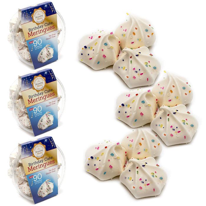 3 Boxes Birthday Cake Meringue Cookies Sweets Fat Free Low Calorie Gluten Free