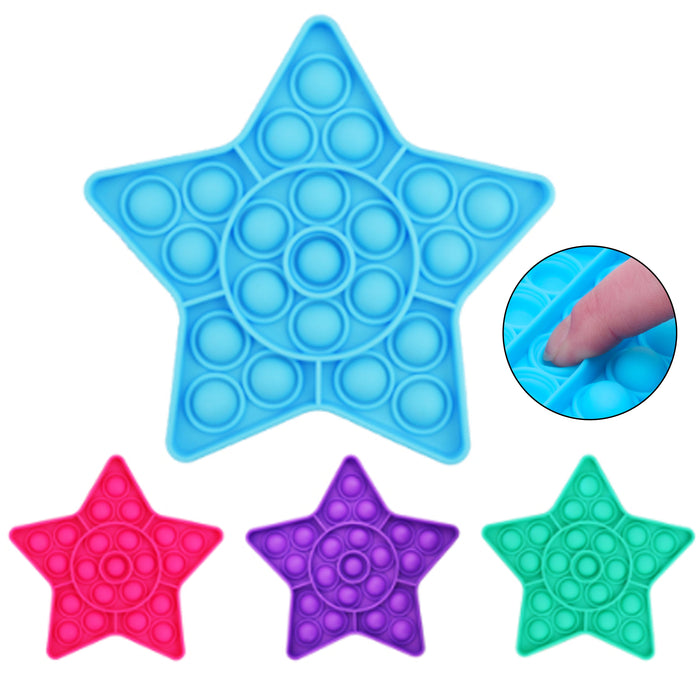 2 Pc Fidget Pop Push Toy Star Bubble Sensory Special Needs Kids Silent Autism