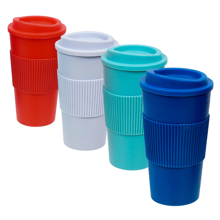 1 Pc Double Wall Coffee Mug 16oz Insulated Travel To Go with Sleeve and Lid