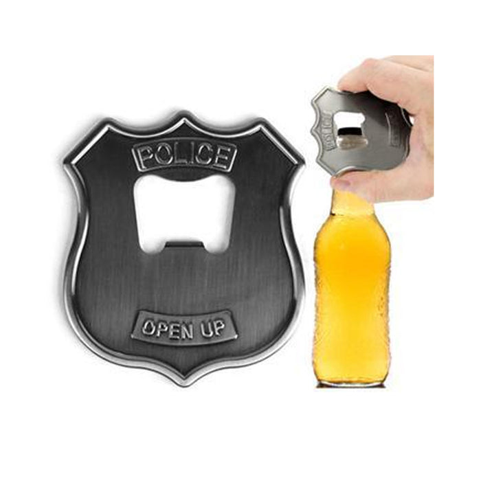 Open Up Police Badge Bottle Can Opener Steel Fun Parties Beer Cap Soda Bar Gift