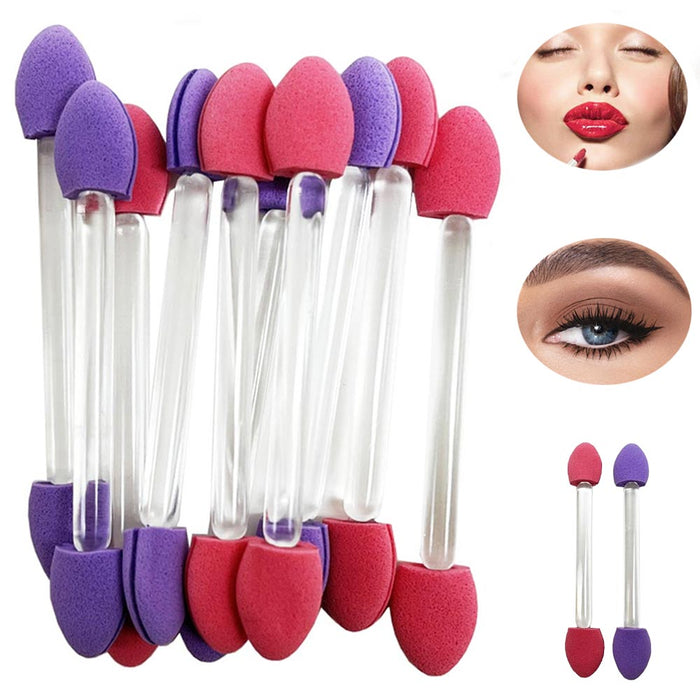 20 Pc Eyeshadow Applicators Dual Sided Soft Sponge Brush Tip Makeup Eye Lip Tool