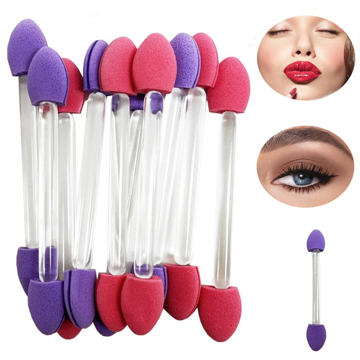 20 Pc Eyeshadow Applicators Dual Sided Soft Sponge Brush Tip Makeup Eye Lip Tool