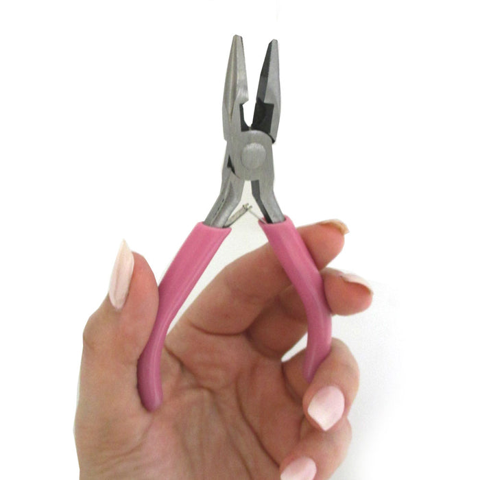 3 Pc Ladies Mini Pliers Set Repair Tool Kit Long Reach Cutter Mechanics Pink New
