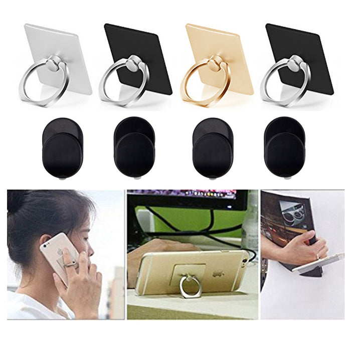 4 X Cell Phone Stand Finger Ring Mount Portable Collapsible Desk Folding Holder