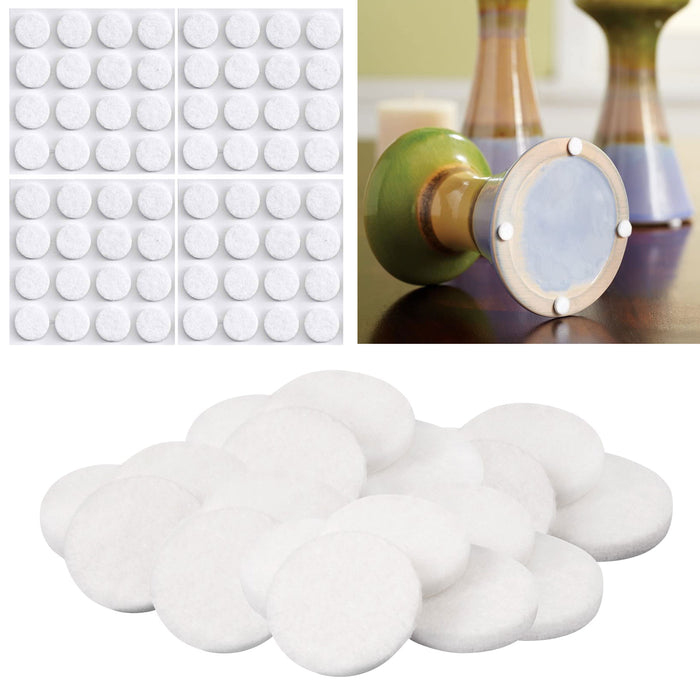 64 Round White Felt Pad .75" Self Adhesive Furniture Surface Protector Craft Dot