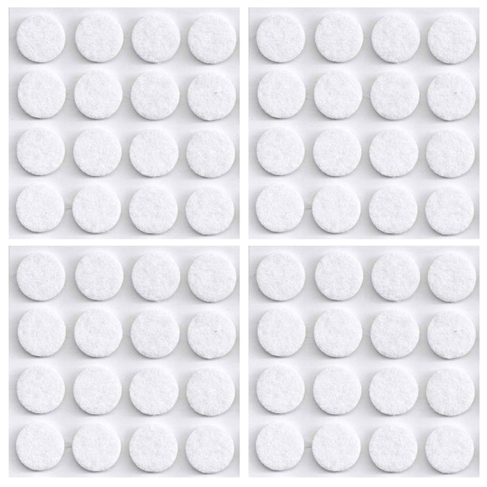 128 Felt Pad Self Adhesive Furniture Surface Protector Craft Dot White 0.75Round