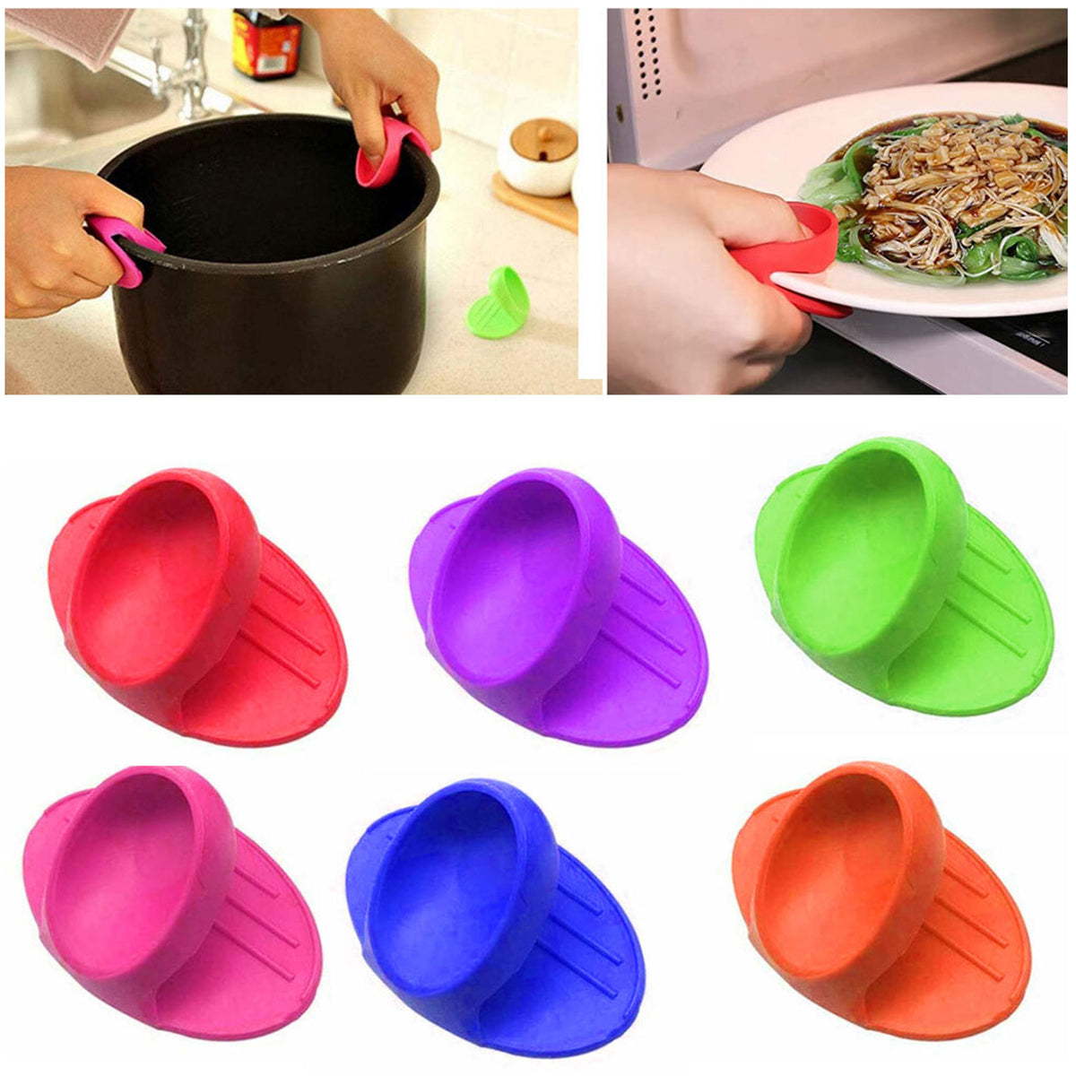 Pack of 2 - Multicolor Silicone Pot Holder Heat Resistant/ Kitchen Pot  Holder