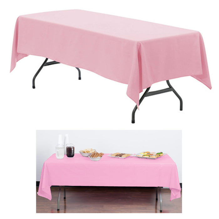 1 Pink Plastic Tablecovers Table Cloth Cover Party Cater Event Tableware 54X108"