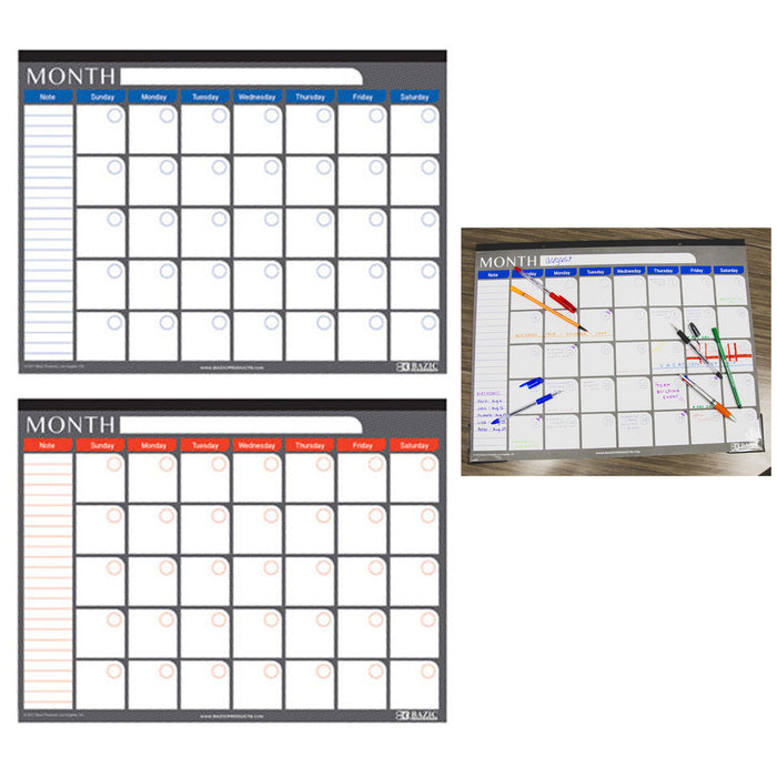 1 x Undated 12 Month Desk Pad Calendar 17x22 inches Office Monthly Planner New