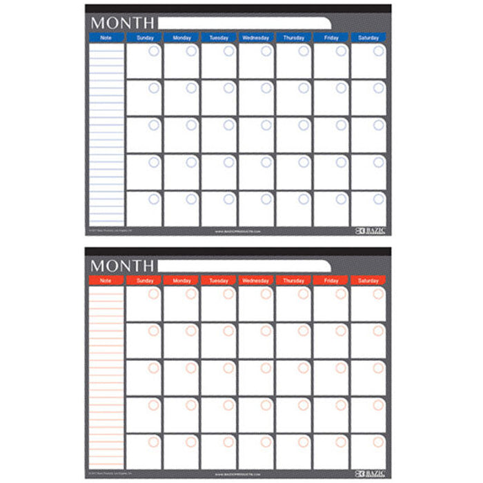 1 x Undated 12 Month Desk Pad Calendar 17x22 inches Office Monthly Planner New