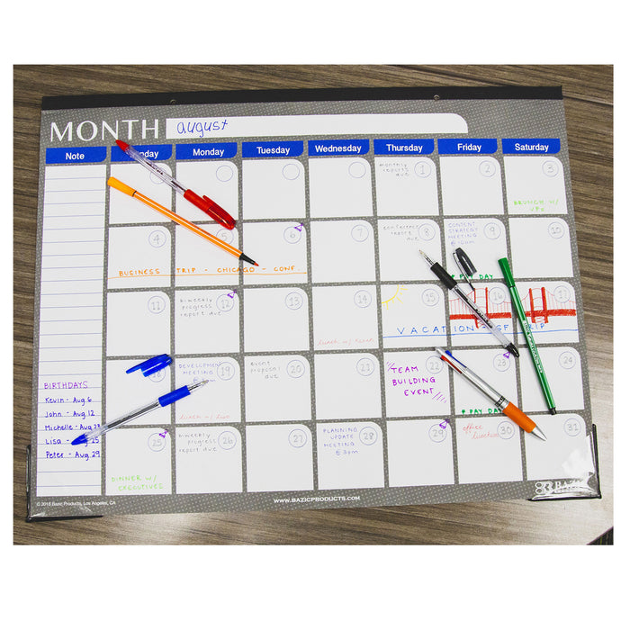 1 x Undated 12 Month Desk Pad Calendar 17x22 inches Office Monthly Planner New